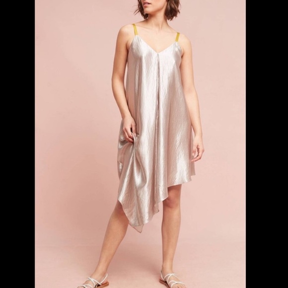 Anthropologie Dresses & Skirts - Anthropologie Floreat Silver Slip Dress NWT L